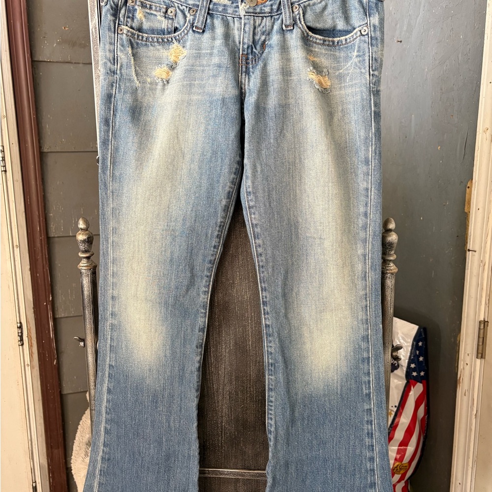 Women's Blue Distressed Jeans